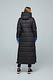 Жіночий зимовий пуховик максі ПВ-1202 чорного кольору, фото 4