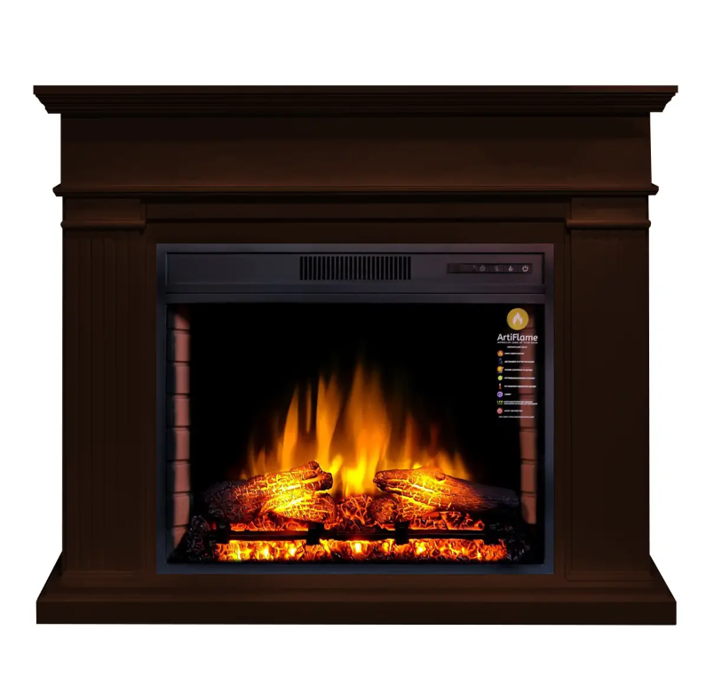 Камінокомплект Кутовий Електрокамін ArtiFlame Andante Corner AF28S Коньяк (зі звуком) Електричний 3D Камін, фото 1