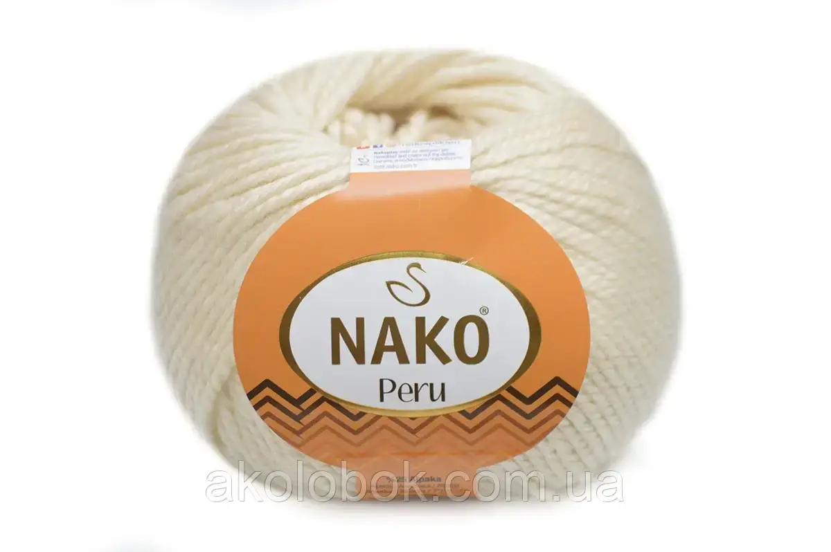 Турецька пряжа для в'язання NAKO Peru (перу) вовна з альпакою — 6730 кремовий колір
