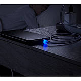 Магнітний кабель для заряджання телефона USB 3 в 1 Micro Type-C Lightning X-CABLE Круглий 360 Градусів чорний, фото 3