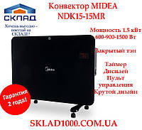 Конвектор электрический Midea NDK15-15MR blak 1500 Вт. Закрытый тэн, таймер, дисплей!