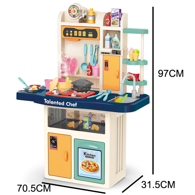 Интерактивная детская большая кухня с водой и паром высота 97 см Chef 922-107 розовый - фото 4 - id-p1707386806