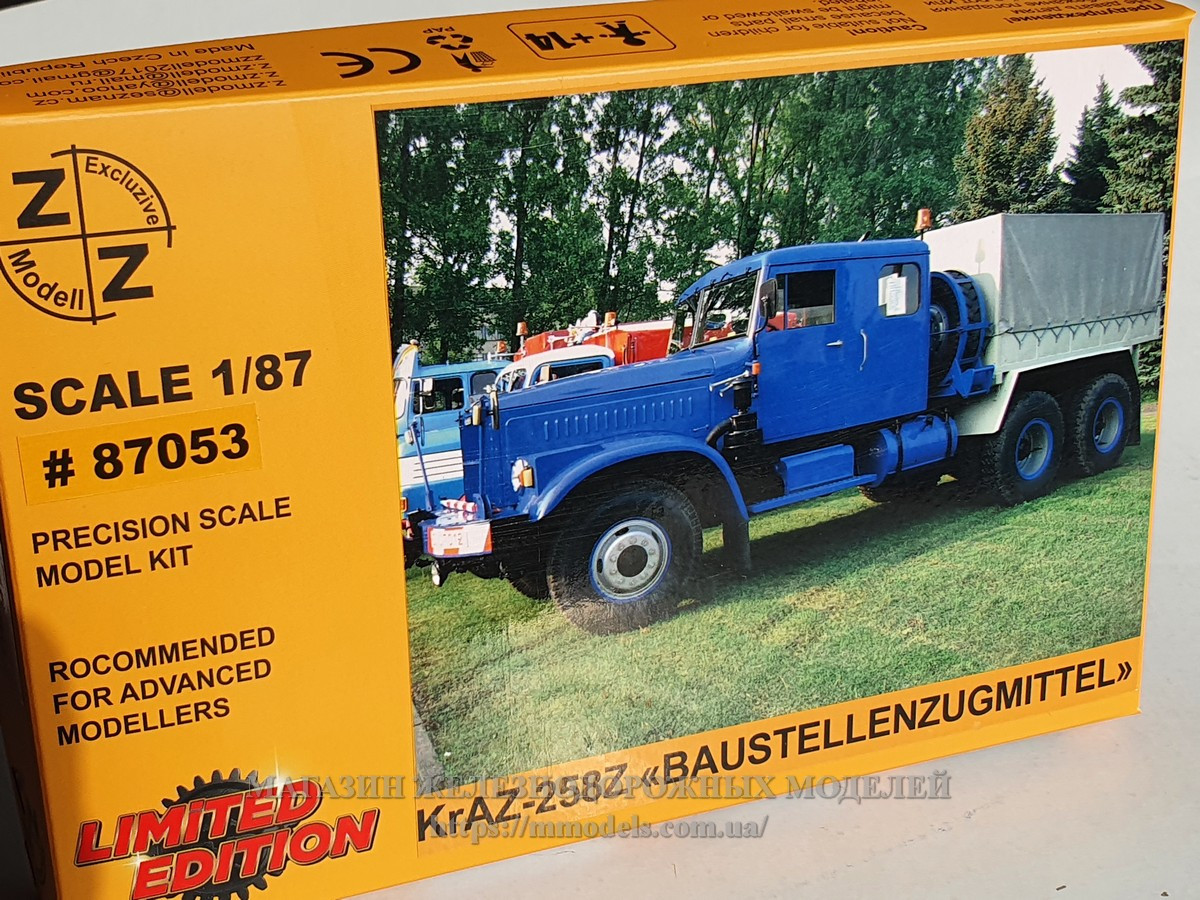 Збірна модель — вантажівка КРАЗ-258Z Baustellenzugmittel, масштабу 1/87, H0, фото 1