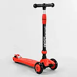 Триколісний самокат-біговел 3в1 Best Scooter BS-71899 Червоний, колеса зі світлом, сидіння, амортизатори, фото 6