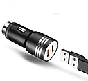 Автомобільний адаптер в прикурювач на 2 USB Car Hammer Black, фото 3