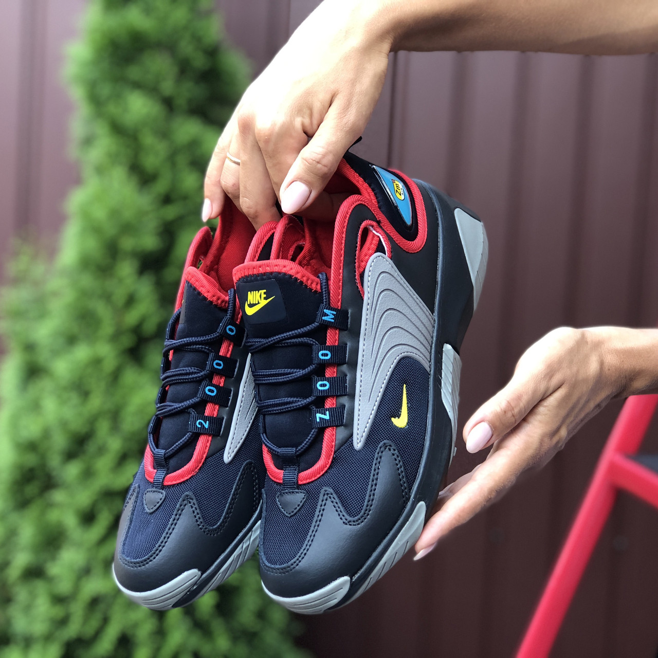 Жіночі кросівки, кеди Nike Zoom 2K шкіряні Найк Зум темно-синій з сірим