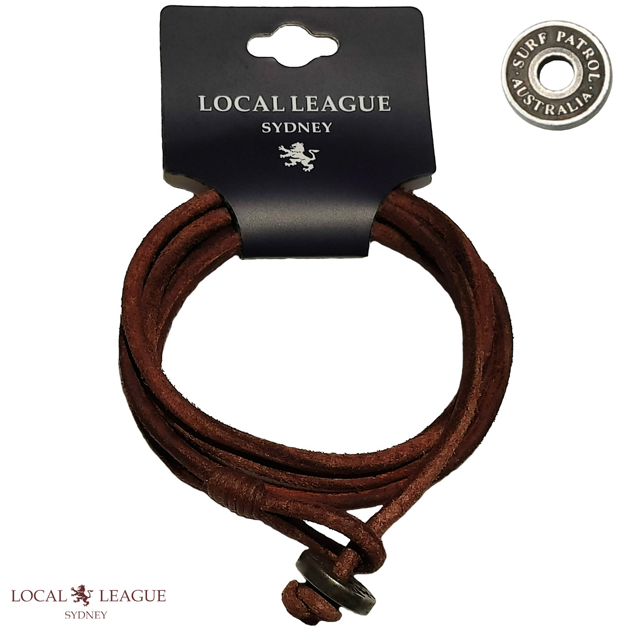 Чоловічий браслет-намотка Local League LB510 зі шкіряного шнура (Коричневий)
