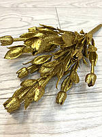 Гілочка для декору в золотому гліттері ( 32 см ), фото 3