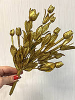 Гілочка для декору в золотому гліттері ( 32 см ), фото 4