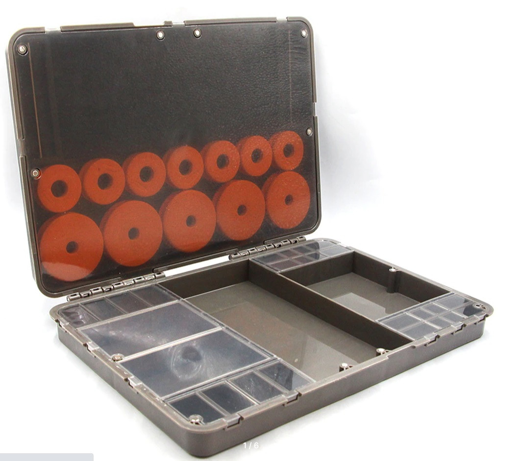 Коробка Карпова фідерна на магнітах Feeder Box + поводочниця та Eva Rig Spoolsм 357*258*55мм, фото 1