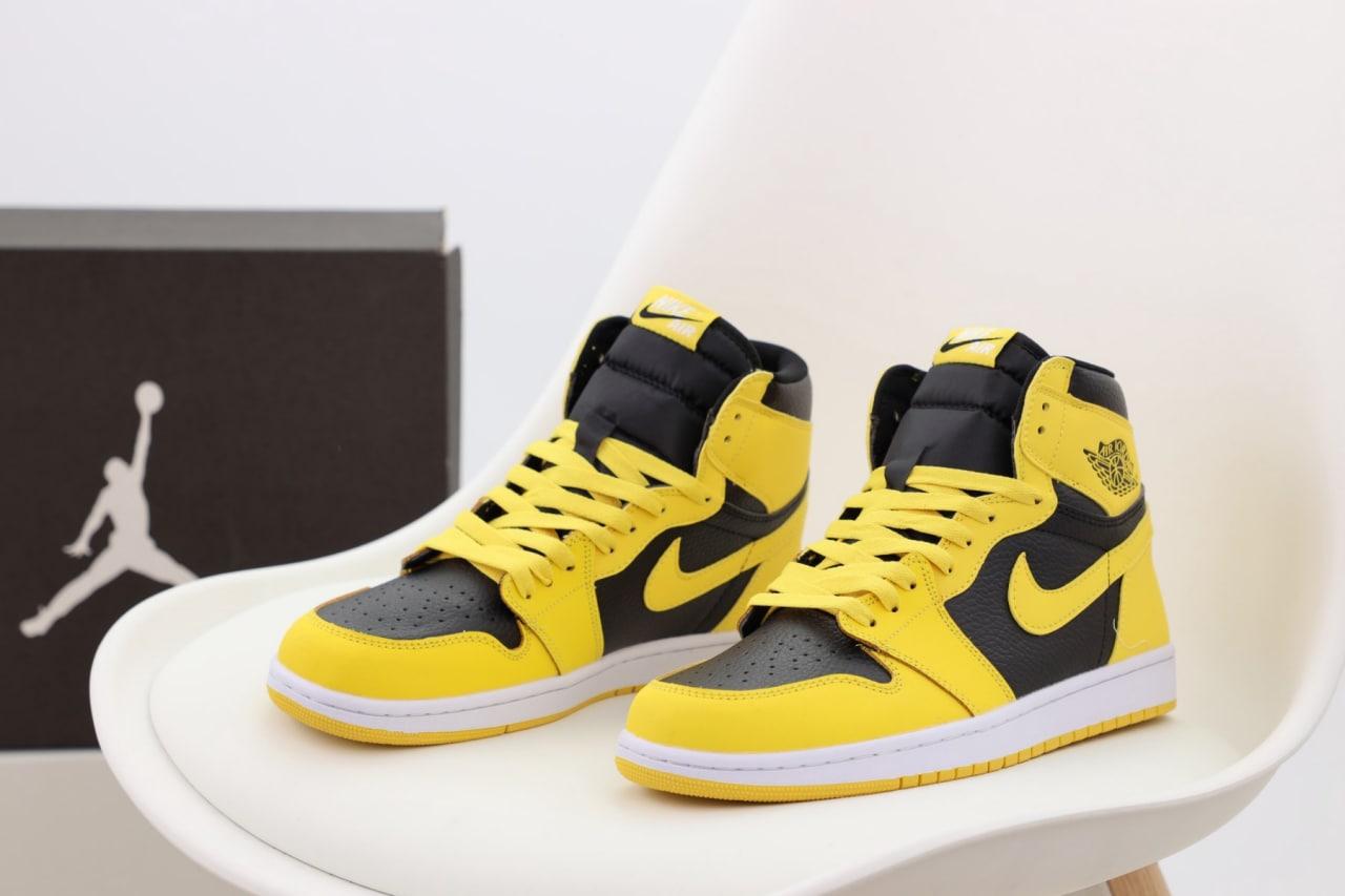 Yellow and black high top cheap nikes