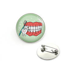 Брошка для стоматолога зуб и челюсть