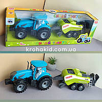 Игрушка Синий трактор детский трактор с уборочной машиной