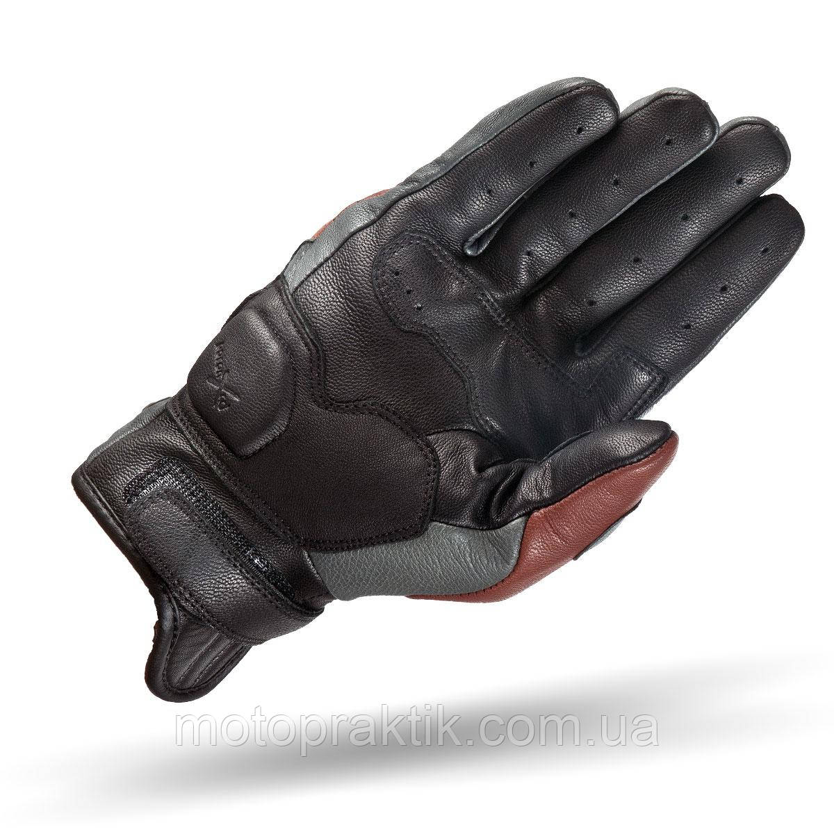 SHIMA CALIBER Gloves Black/Brown, XXL Мотоперчатки летние кожаные с защитой - фото 3 - id-p244318361