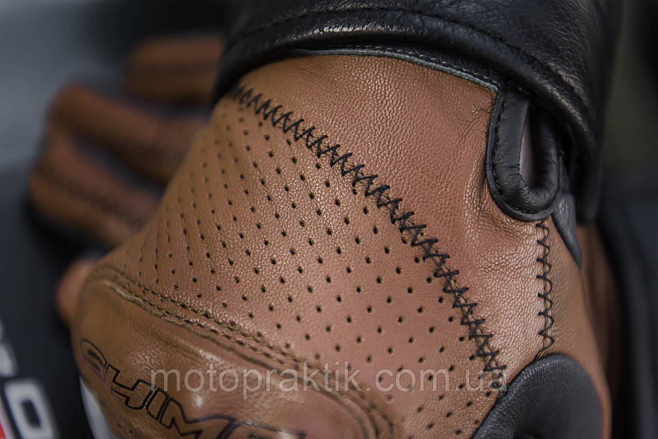 SHIMA CALIBER Gloves Black/Brown, XXL Мотоперчатки летние кожаные с защитой - фото 8 - id-p244318361