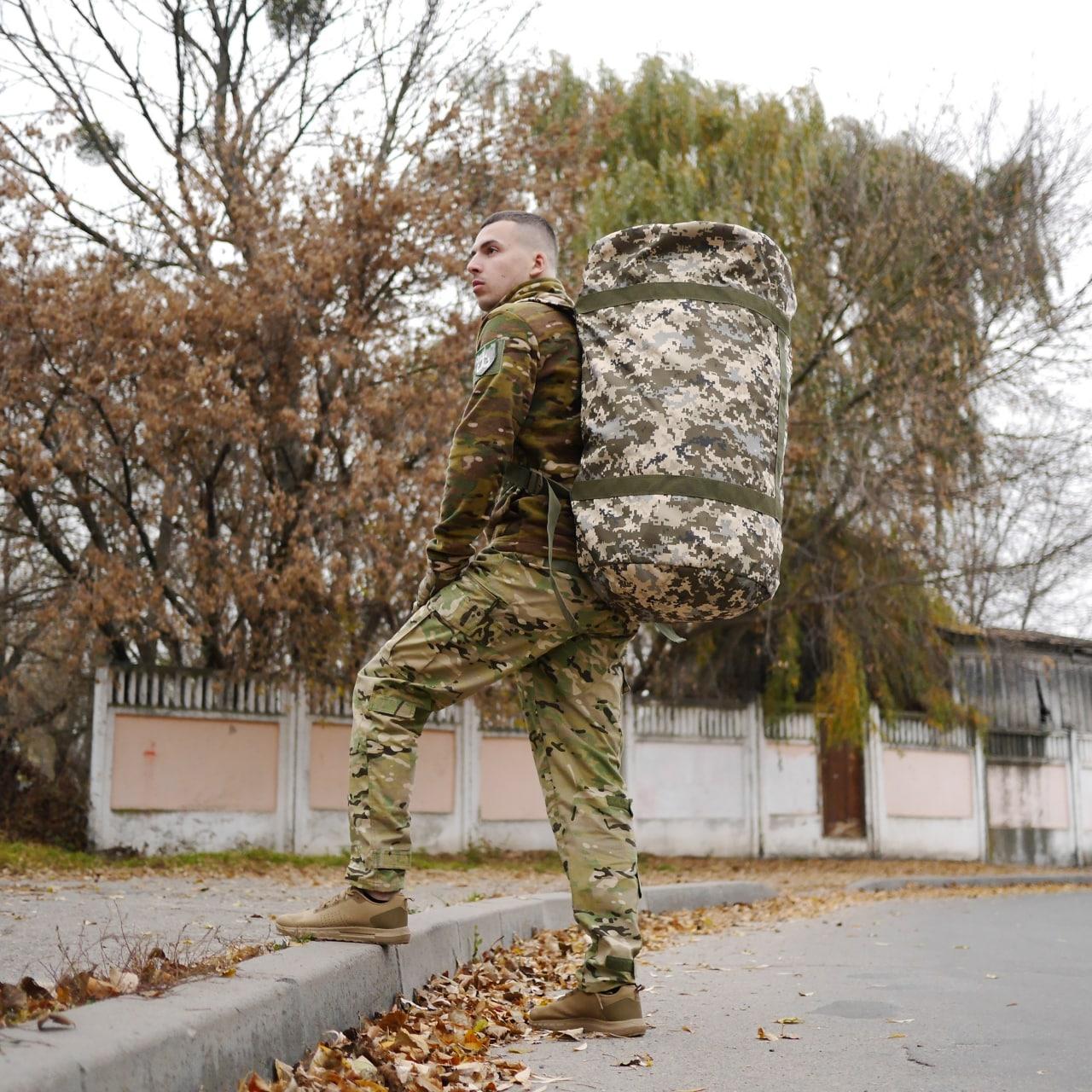 Баул армійський, Баул рюкзак, сумка-баул тактична, баул військовий, баул зсу, Баул 120 літрів піксель