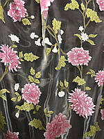 Тюль органза с цветочным рисунок Ортея