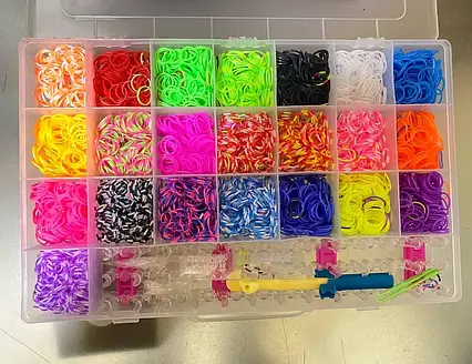 Гумки для плетіння браслетів із гачком 4400 шт., плетіння браслето "Band Accessory Case" в боксі, фото 1