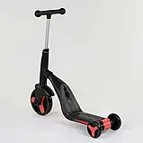 Дитячий самокат біговел велосипед 3в1 трансформер Best Scooter JT 28288, 8 мелодій, Червоний, фото 5
