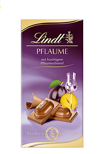 Шоколад Lindt Pflaume, со сливовым бренди 100 г.