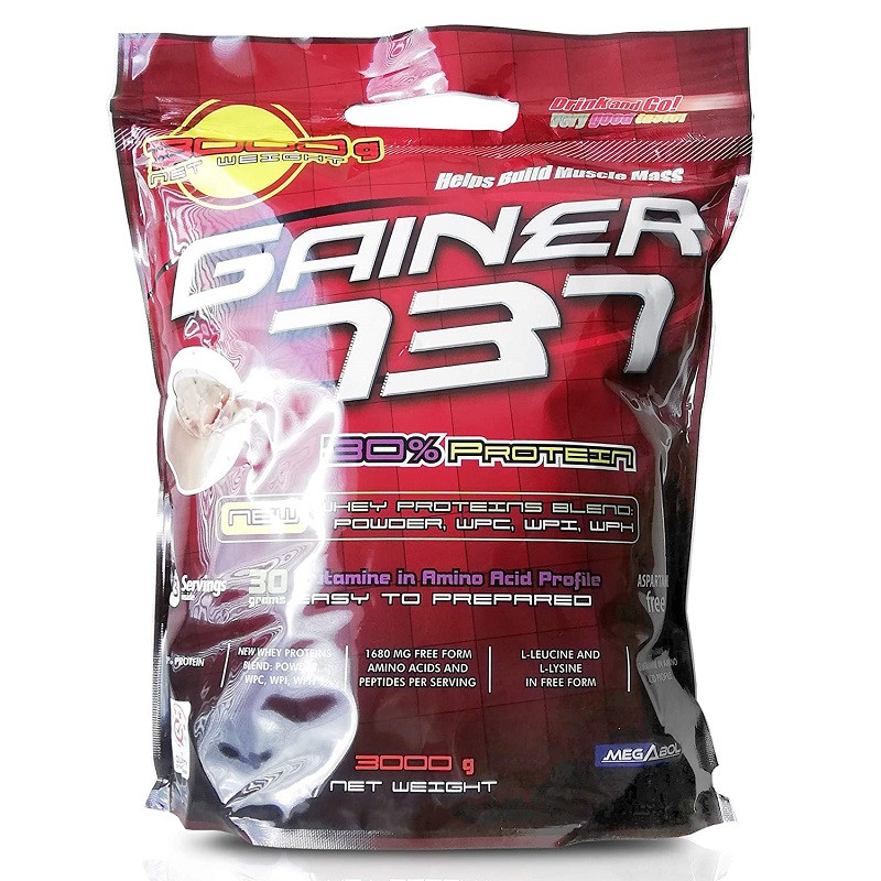 Гейнер Megabol Gainer 737 (30% protein ) 3000g (Raspberry), фото 1