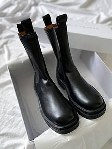 Чоботи жіночі чорні демісезонні Bottega Veneta (04857) 38