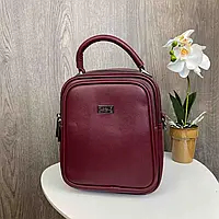 Женский мини городской квадратный сумка рюкзак Karlos Markoni люкс качество Красный