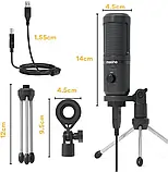 Maono PM461TR RGB + СТІЙКА, usb мікрофон конденсаторний для ПК з LED-підсвіткою, фото 5