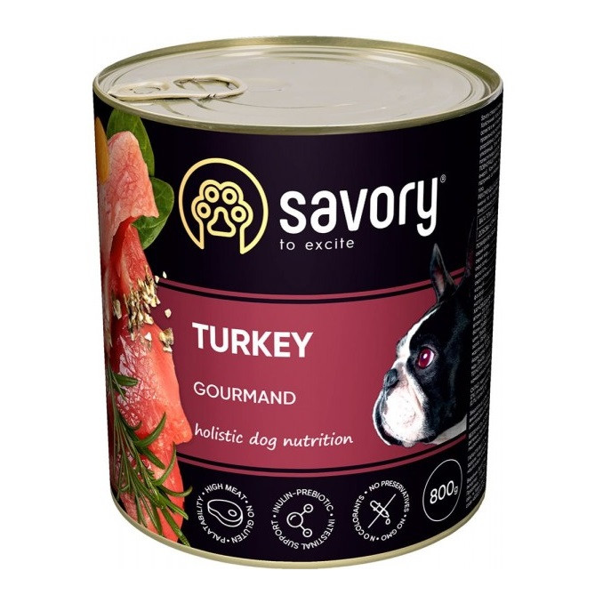 Savory Turkey для собак з індичкою 800 г