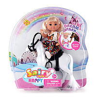 Кукла типа Барби малышка на пони DEFA 8410 3 вида | Детские товары Белый