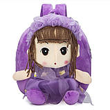 Рюкзак дитячий плюшевий для дівчинки з лялькою, фото 2