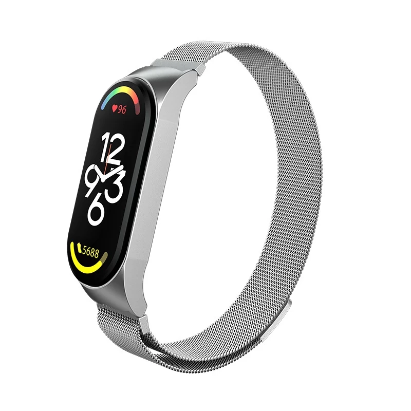 Ремінець для Mi Band 7 металевий на міцній магнітній застібці - Срібло