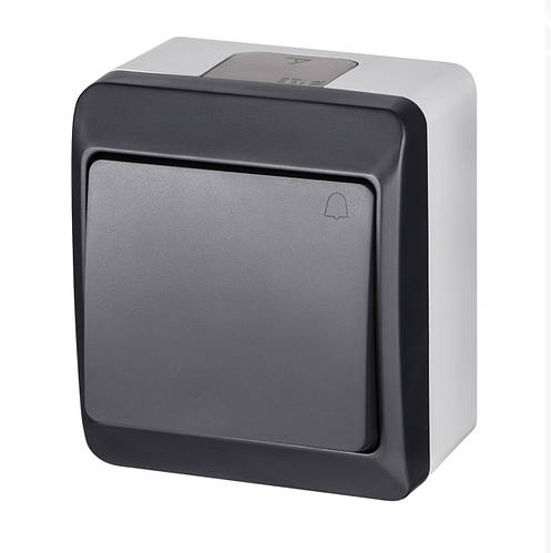 Купить Кнопка звонка IP44 Elektro-plast Hermes 10A/250V черная (0337-07 ...
