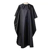 Накидка пеньюар для клієнта з бічними прорізами для рук бавовна (розмір 140х160) стійка для бруду чорна