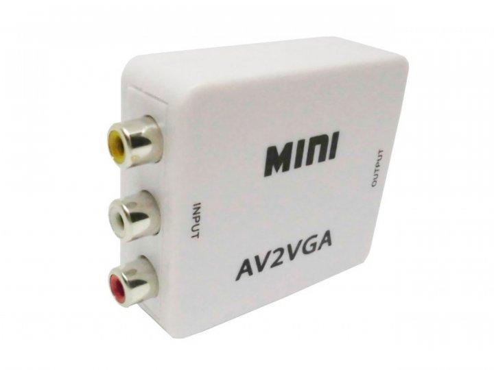 Конвертер адаптер с AV RCA тюльпаны на VGA питание и аудио AV2VGA преобразователь колокольчики - фото 6 - id-p1707684873
