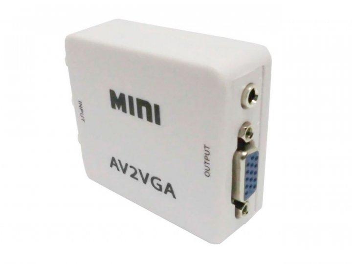 Конвертер адаптер с AV RCA тюльпаны на VGA питание и аудио AV2VGA преобразователь колокольчики - фото 4 - id-p1707684873