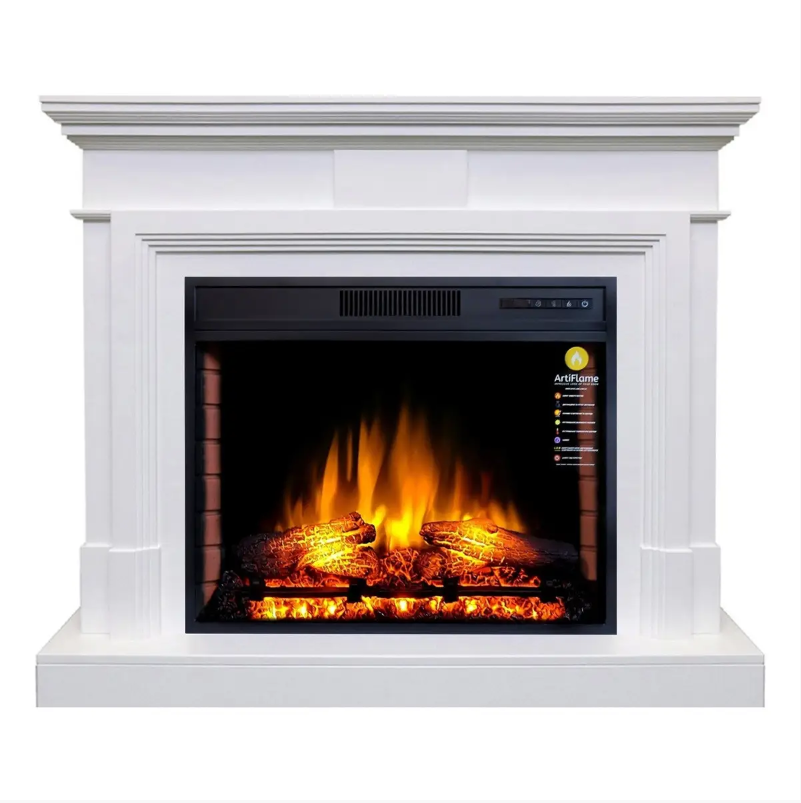 Камінокомплект Електрокамін ArtiFlame Stamford AF28S Білий Б'янко (зі звуком) Електричний 3D Камін