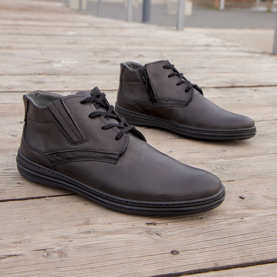 Сірі чоловічі черевики на прошитій підошві 42 розмір, фото 1