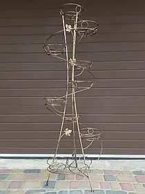 Підставка кована для квітів "Спіраль" на 10 вазонів