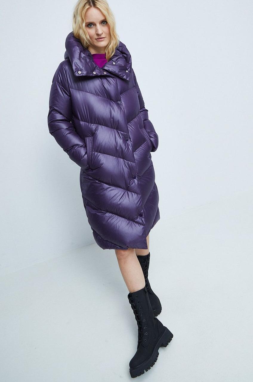 Пальто пуховое женское зимнее фиолетовое Medicine XS - фото 1 - id-p1707717464