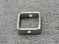 Бусина квадрат 8 мм цвет сталь (гиппоаллергенный сплав)