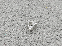 Бусина треугольник 2,8 мм родий (гиппоаллергенный сплав)