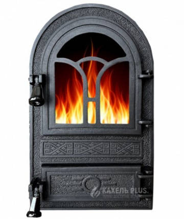 Камінні дверцята спарка чавунна з жаростійким склом Iron Fire FAGURE 305x520, фото 2