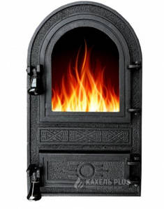 Камінні дверцята спарка чавунна з жаростійким склом Iron Fire FLOWER 305x520