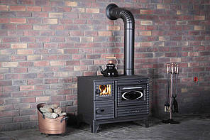 Дров'яна піч-кухня-каиін «євро буржуйка» з духовкою, фото 3