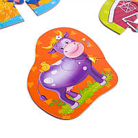 Великий розвиваючий набір 3 в 1 "Ферма" Vladi Toys укр, 12 ел. пазла, 4 ігрові поля, фішки, в кор. VT 2901-03, фото 3