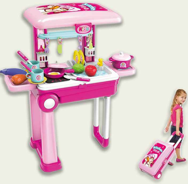 Дитяча розкладна кухня у валізці з звуковими і світловими ефектами Little Chef 008-921, фото 1