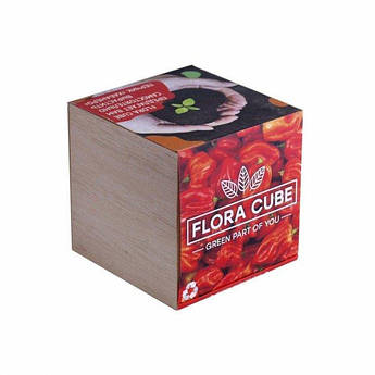 Подарунковий набір для вирощування рослин FLORA CUBE "Перець Хабанеро"