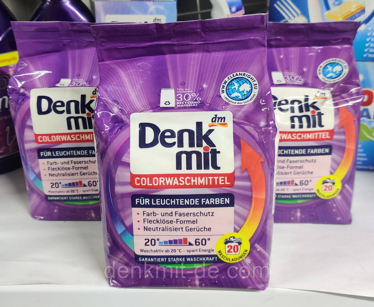 Порошок бесфосфатний для прання кольорової білизни Denkmit Colorwaschmittel 20 прань 1,35 кг