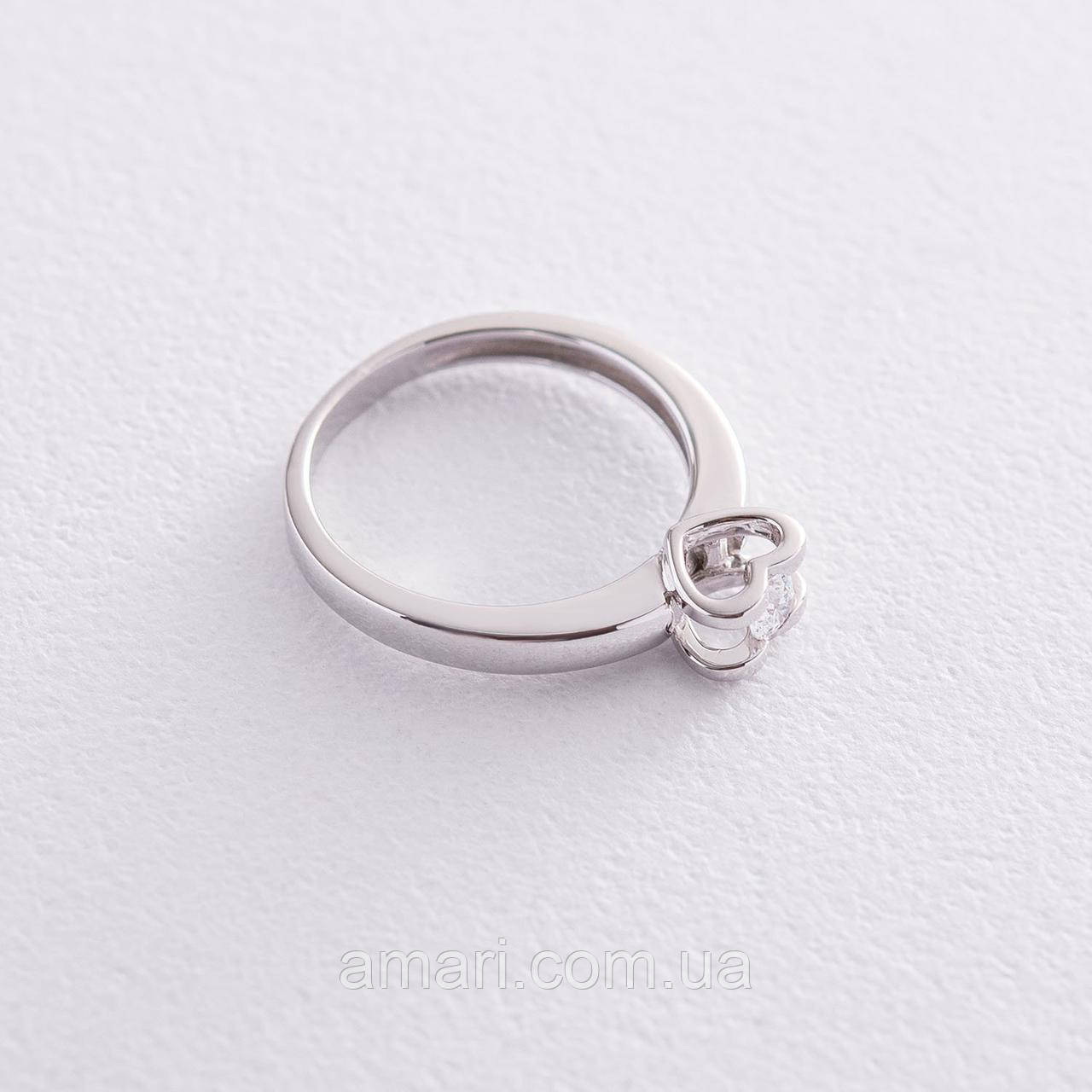 Золоте помоловічне кільце "Серце" (куб. 
циркон Swarovski) к06278, фото 1